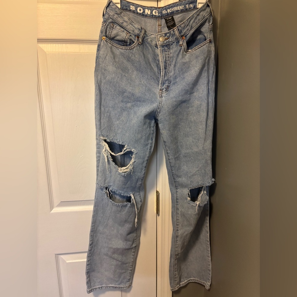 Classic Blue Distressed Women's Jeans